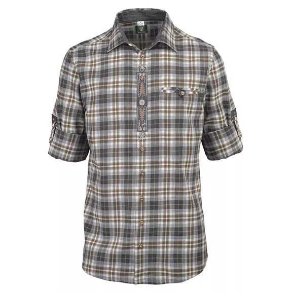 OS-Trachten férfi hosszú ujjú ing, Slim-Fit, világo sbarna, 39/40. OS-Trachten férfi hosszú ujjú ing, Slim-Fit, világo sbarna, 39/40.