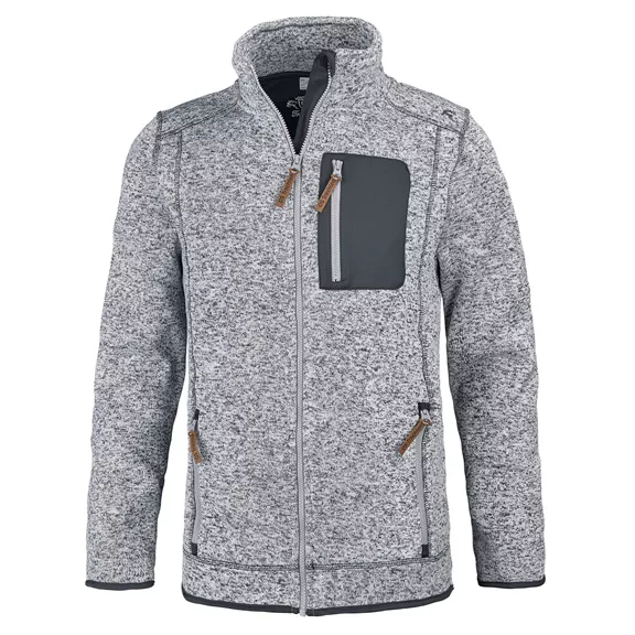 OS-Trachten férfi kötött fleece kabát, mittelgrau, S