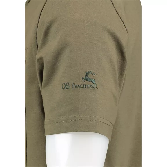 OS Trachten, férfi galléros poló, khaki/schlamm, M