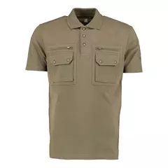 OS Trachten, férfi galléros poló, khaki/schlamm, S