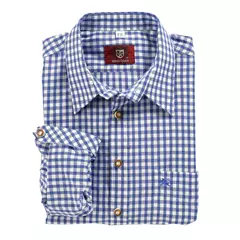 OS Trachten h.ujjú ing, mittelblau, 45