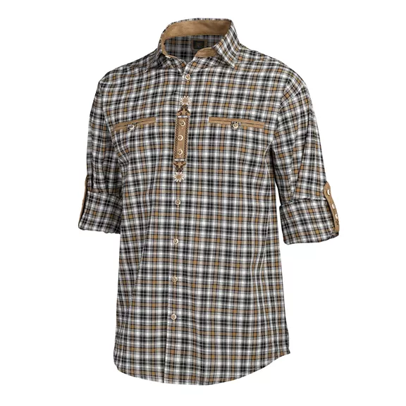 OS Trachten h.ujjú ing, sötétbarna, 39/40