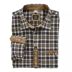 OS Trachten h.ujjú ing, sötétbarna, 39/40