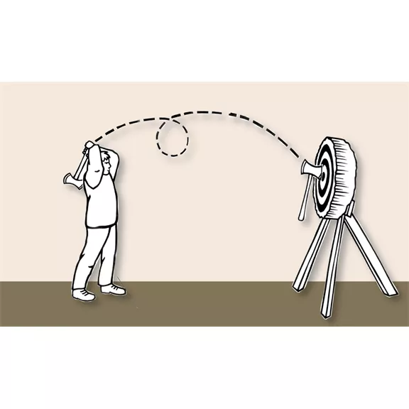 Ochsenkopf kétélű- dobófejsze 75cm hikori, 2000 g