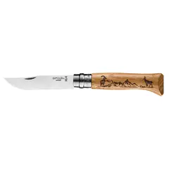Opinel Nr. 8 Animalia kés, zerge motívummal