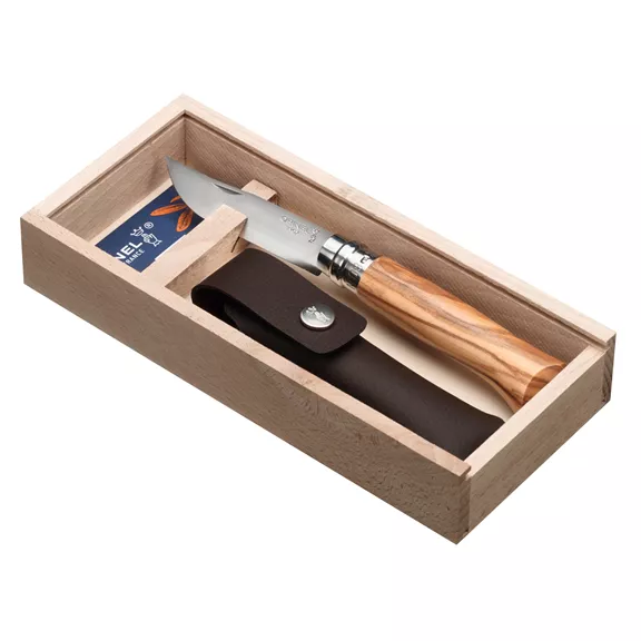 Opinel Nr. 8 Olive ajándékkészlet