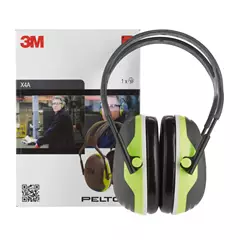 Peltor X4A hallásvédő fültok, SNR 33dB, neonzöld