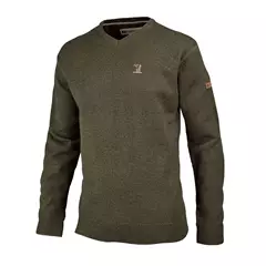 Percussion férfi V-nyakú vadászpulóver, zöld, 3XL