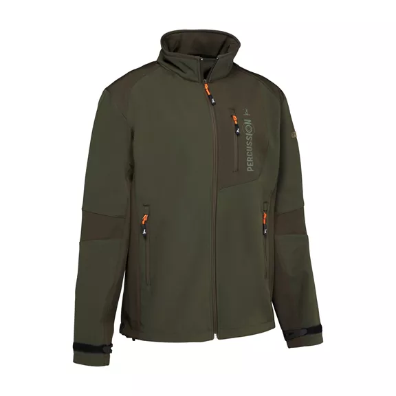 Percussion férfi softshell dzseki, zöld-barna, 3XL