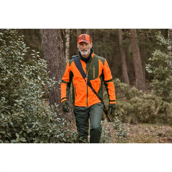 Percussion férfi softshell dzseki, zöld-narancs, XL