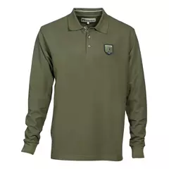 Percussion hosszú ujjú galléros férfi póló, oliv, M