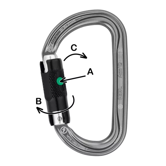 Petzl Karabiner Alu Am D Ball Lock