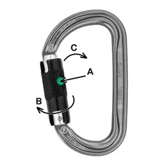 Petzl Karabiner Alu Am D Ball Lock