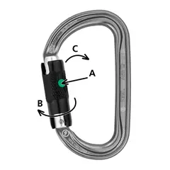 Petzl Karabiner Alu Am D Ball Lock