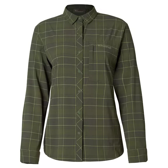 Pinewood Abisko Trekking hosszú ujjú női blúz, Moss Green, XL