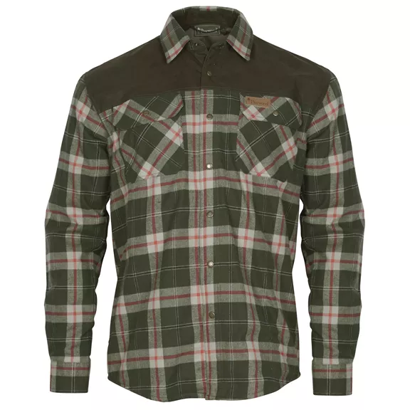 Pinewood Douglas hosszú ujjú férfi ing, D.Green/Red, XXL