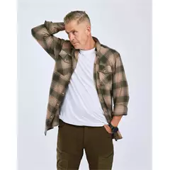 Pinewood Finnveden Forest férfi flanel ing – olívazöld/sötétzöld, XXL