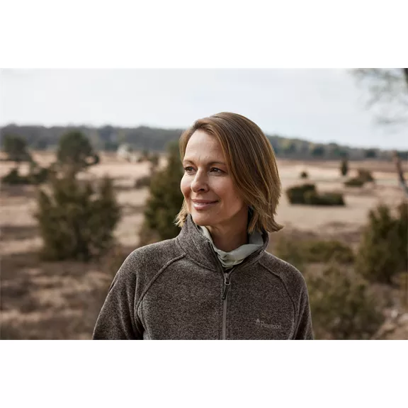 Pinewood GABRIELLA női kötött fleece kabát, Earth Brown Mel, M