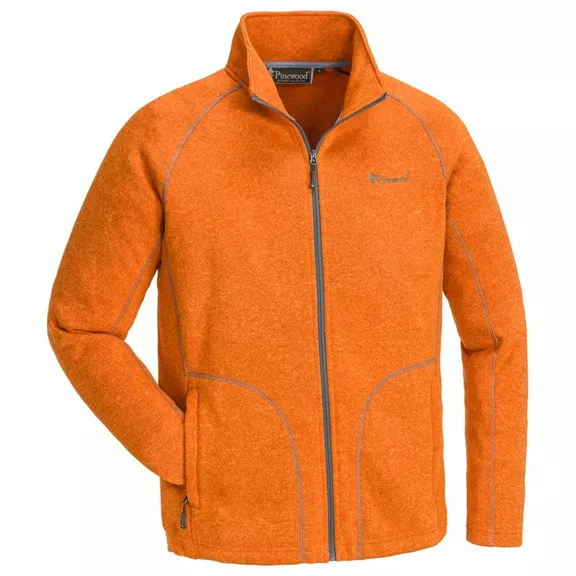 Pinewood GABRIEL férfi kötött fleece kabát, narancs melanzs, XL Pinewood GABRIEL férfi kötött fleece kabát, narancs melanzs, XL