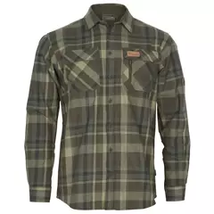 Pinewood Lappland Rough Flannel férfi hosszú ujjú ing, Green/Brown, M
