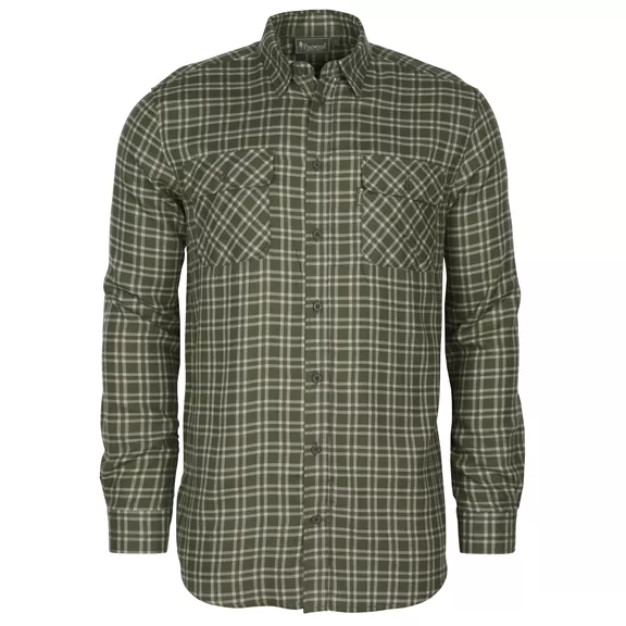 Pinewood Lappland Wool férfi hosszú ujjú ing, Mossgreen/L.Khaki, XXL