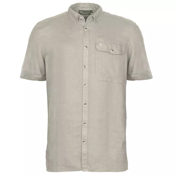 Pinewood Naturesafe Linen rövid ujjú férfi ing, Linen Beige, S