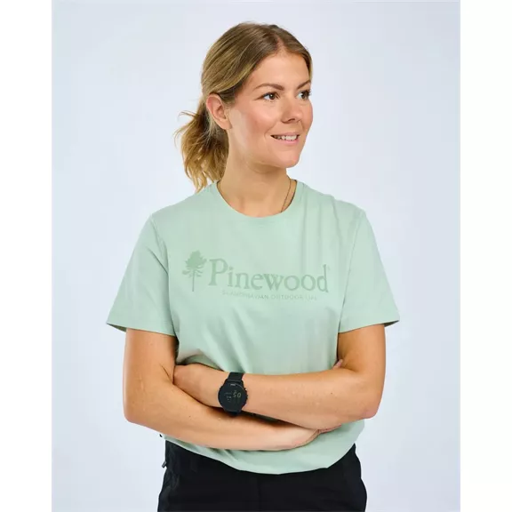 Pinewood Outdoor Life női pamut póló, Frosty Green, S