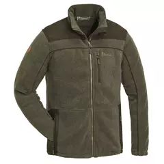 Pinewood Prestwick Exclusive Fleece Kabát, Olíva melanzs / Szarvasbarna, XXL Pinewood Prestwick Exclusive Fleece Kabát, Olíva melanzs / Szarvasbarna, XXL