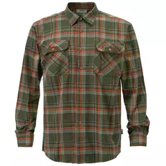 Pinewood Prestwick Exklusiv hosszú ujjú férfi ing, Green-burned orange, M