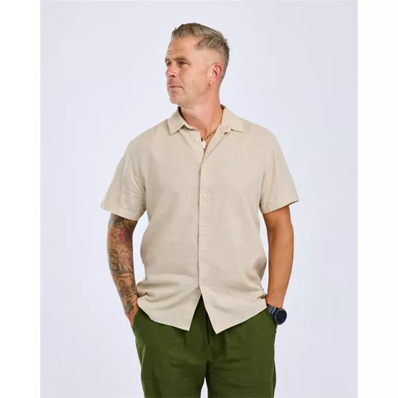 Pinewood Värnamo InsectSafe férfi rövid ujjú ing – bézs, 3XL