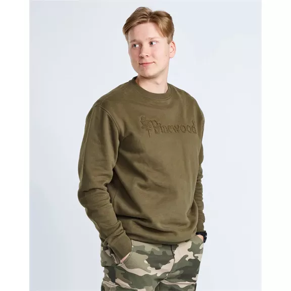 Pinewood Värnamo PW Logo unisex pulóver – sötétzöld (D.Green), L