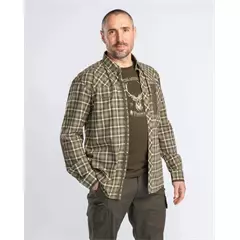 Pinewood Wolf hosszú ujjú férfi ing, PineGreen/Offwhite, L