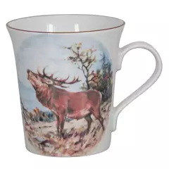 Porcelán bögre, szarvas motívummal