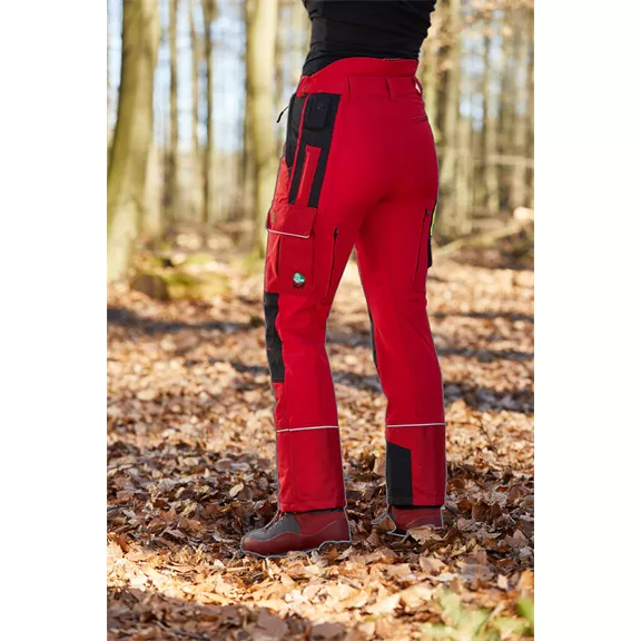 Profiforest Extreme Strech női vágásbetétes nadrág, piros, 4XL.
