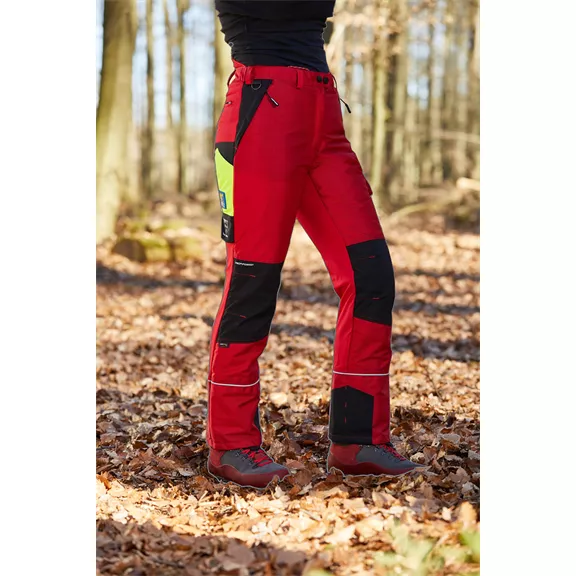 Profiforest Extreme Strech női vágásbetétes nadrág, piros, 4XL.