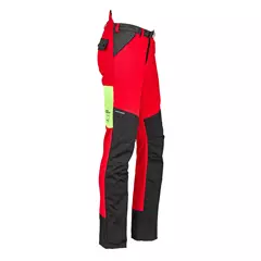 Profiforest Flex vágásbetétes deréknadrág, piros-neonsárga, 3XL + 7 cm.