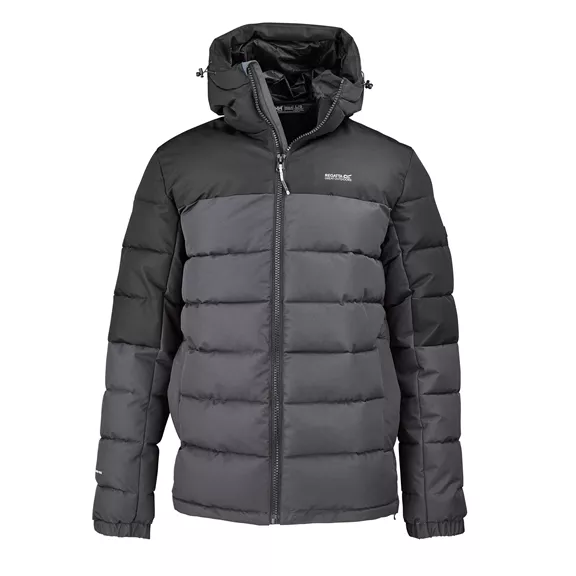 Regatta  Aldthorn férfi kapucnis bélelt kabát, ash-black, M.