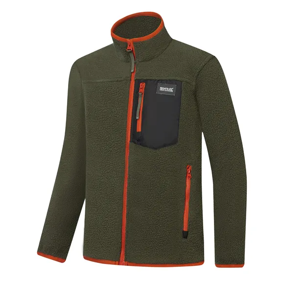 Regatta Junior Frankie Warm gyerek polár dzseki, dark khaki-rooibos tea, 164.