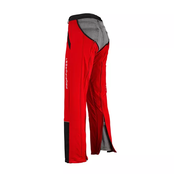 Rugalmas vágásbetétes nadrágszár, piros, XL-3XL