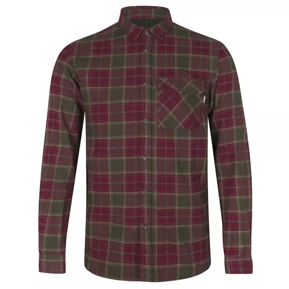 Seeland Glen Flanel hosszú ujjú férfi ing, Red forest check, M