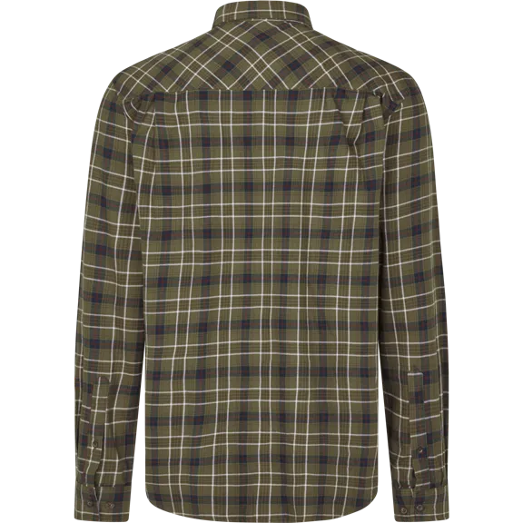Seeland Glen férfi hosszú ujjú flanel ing, Grape Leaf-Dark Navy Check, 3XL
