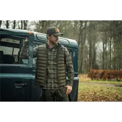 Seeland Glen férfi hosszú ujjú flanel ing, Grape Leaf-Dark Navy Check, 3XL
