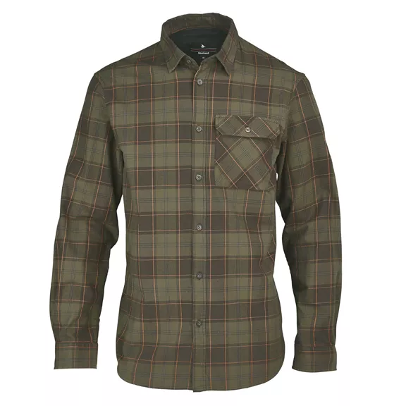 Seeland Glen férfi hosszú ujjú flanel ing, Pine green-dark navy check, 3XL