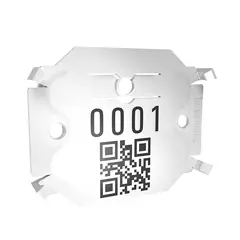 Signumat Arbo-Tag jelölőlapka, ACÉL, fehér +QR (Resistant White), egyedi felirat, 800 db