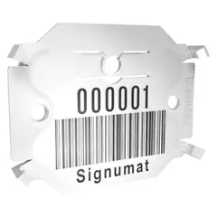 Signumat Arbo-Tag jelölőlapka, ACÉL, fehér +QR (Resistant White), egyedi felirat, 800 db
