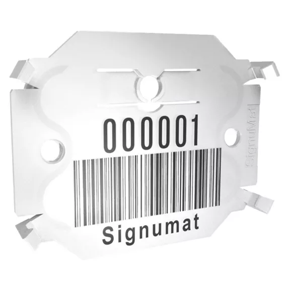 Signumat Arbo-Tag jelölőlapka, ACÉL, fehér +QR (Resistant White), egyedi felirat, 800 db