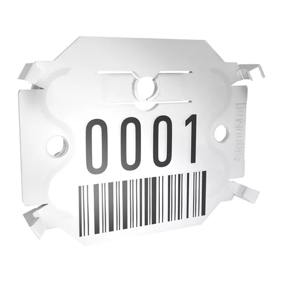 Signumat Arbo-Tag jelölőlapka, ACÉL, fehér (Resistant White), egyedi felirat, 800 db