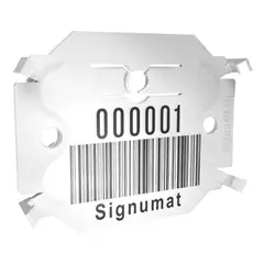 Signumat Arbo-Tag jelölőlapka, ACÉL, fehér (Resistant White), egyedi felirat, 800 db