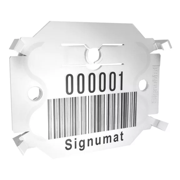 Signumat Arbo-Tag jelölőlapka, ACÉL, fehér (Resistant White), egyedi felirat, 800 db
