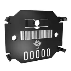 Signumat Arbo-Tag jelölőlapka, ACÉL, fekete (Barcode Black), egyedi felirat, 800 db